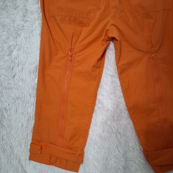 Ralph Lauren Removable Leg Utility Cargo Capri Pants Cargo Pockets Orange Sz 12 - Picture 3 of 11